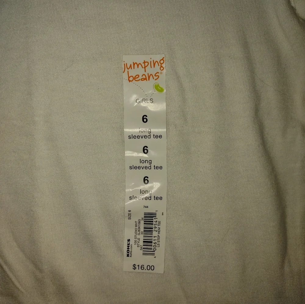 5/$25 Girls Jumping Beans Long Sleeve Shirt, Size 6